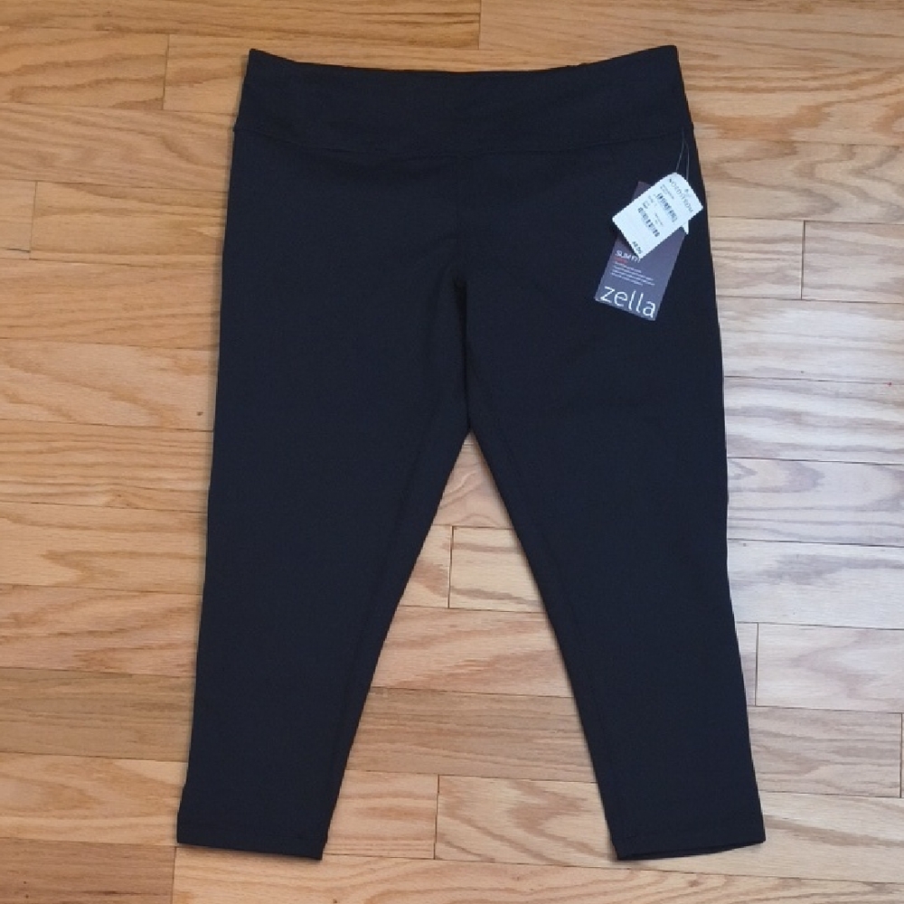Zella Womens Black Reversible Capri Size L Active Wear